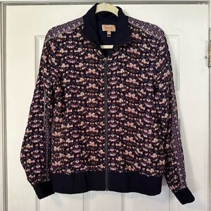 KACHEL Anthropologie Floral Garden Bomber Jacket